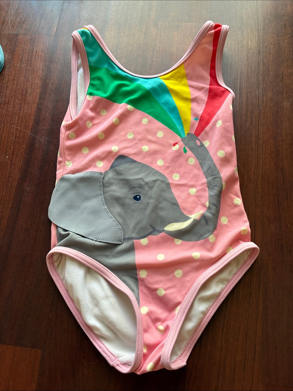 Mini Boden Pink Elephant Rainbow One-Piece Swimsuit